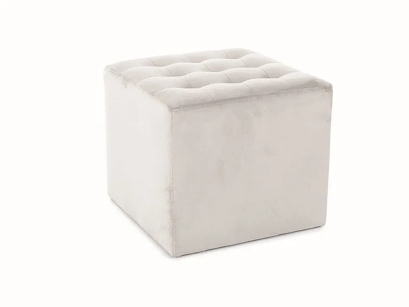 Pufa LORI VELVET jasnoszara welurowa | MIRAT. styl GLAMOUR