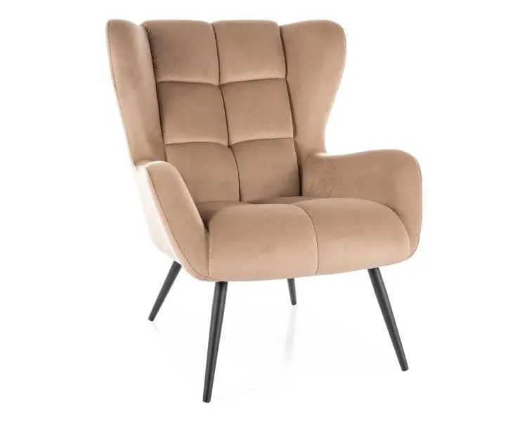 Fotel tapicerowany LOUIS VELVET beżowy I sklep meblowy MIRAT. styl GLAMOUR, KLASYCZNY