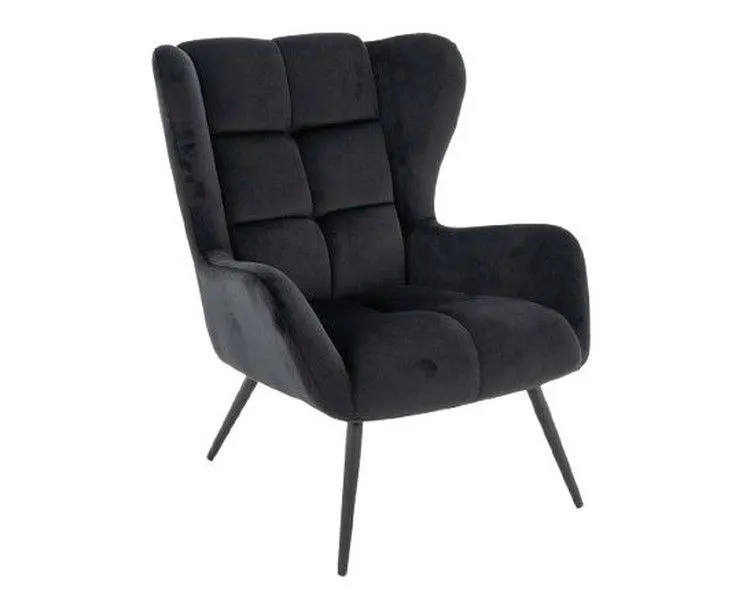 Fotel tapicerowany LOUIS VELVET czarny I sklep meblowy MIRAT. styl GLAMOUR, KLASYCZNY