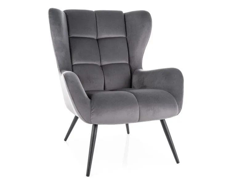 Fotel tapicerowany LOUIS VELVET szary I sklep meblowy MIRAT. styl GLAMOUR, KLASYCZNY