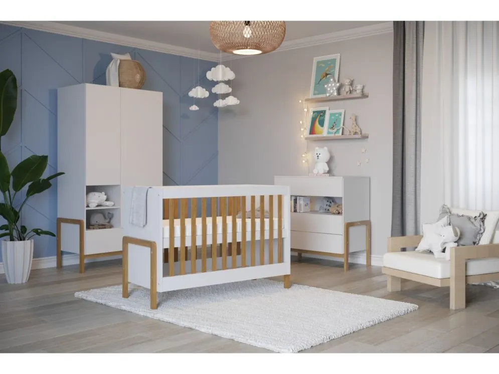 Łóżeczko dziecięce VICTOR 120x60 białe polskiej produkcji atestowane | MIRAT. styl SKANDYNAWSKI kolekcja VICTOR