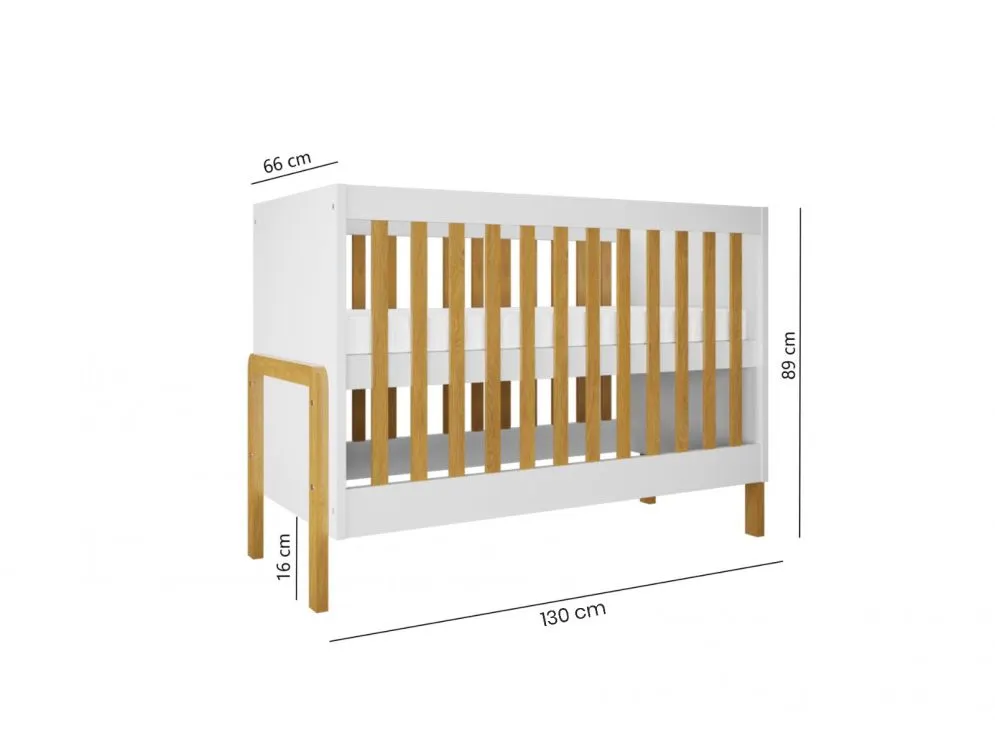 Łóżeczko dziecięce VICTOR 120x60 białe polskiej produkcji atestowane | MIRAT. styl SKANDYNAWSKI kolekcja VICTOR