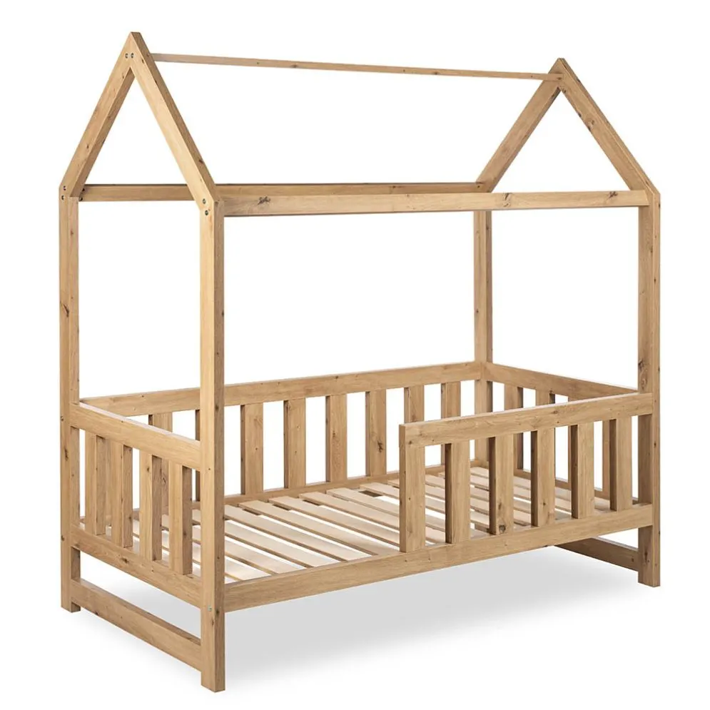 Łóżko dziecięce LIV 80x160 dąb domek I sklep meblowy MIRAT. styl SKANDYNAWSKI