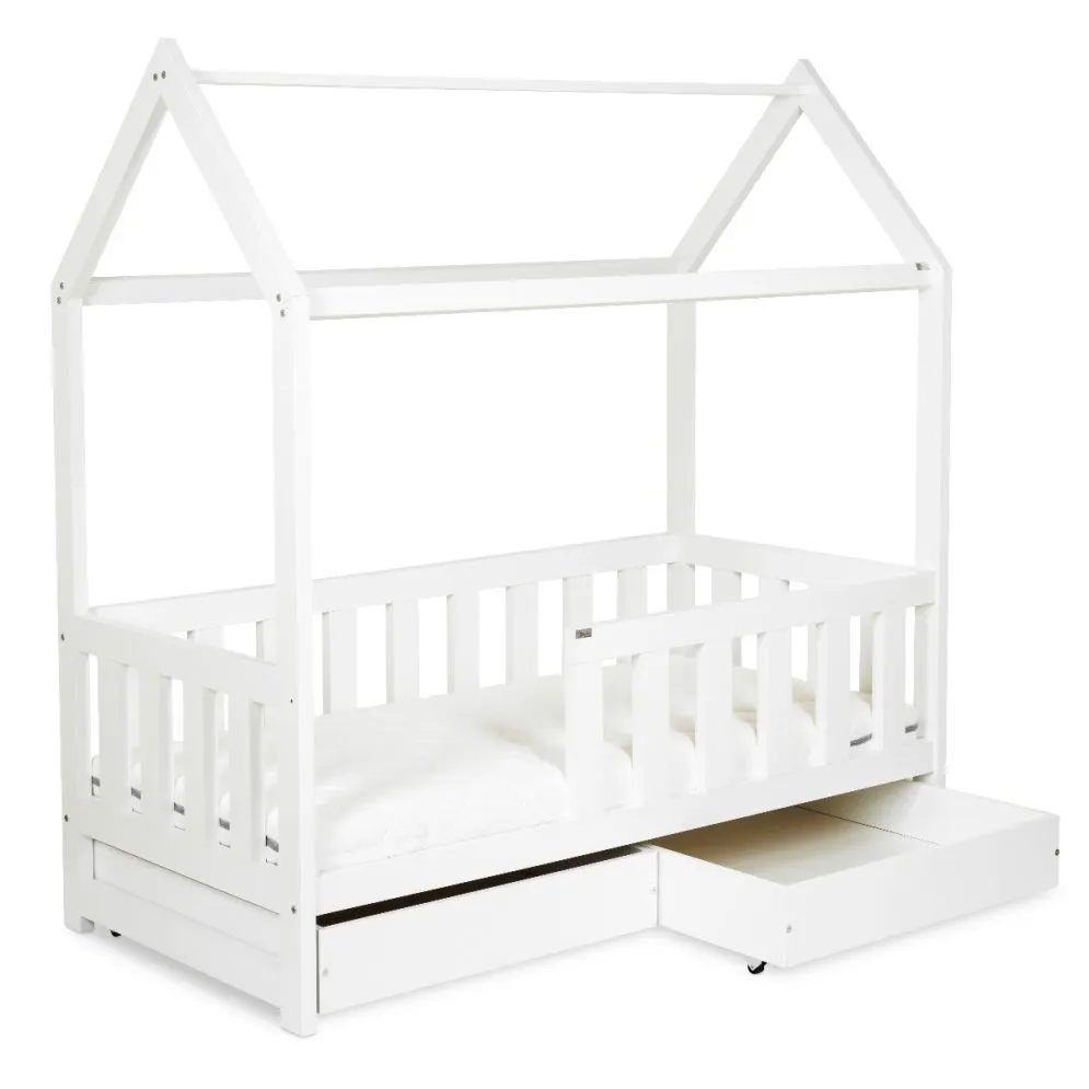 Łóżko dziecięce LIV 80x160 białe z szufladą na materac I sklep meblowy MIRAT. styl SKANDYNAWSKI