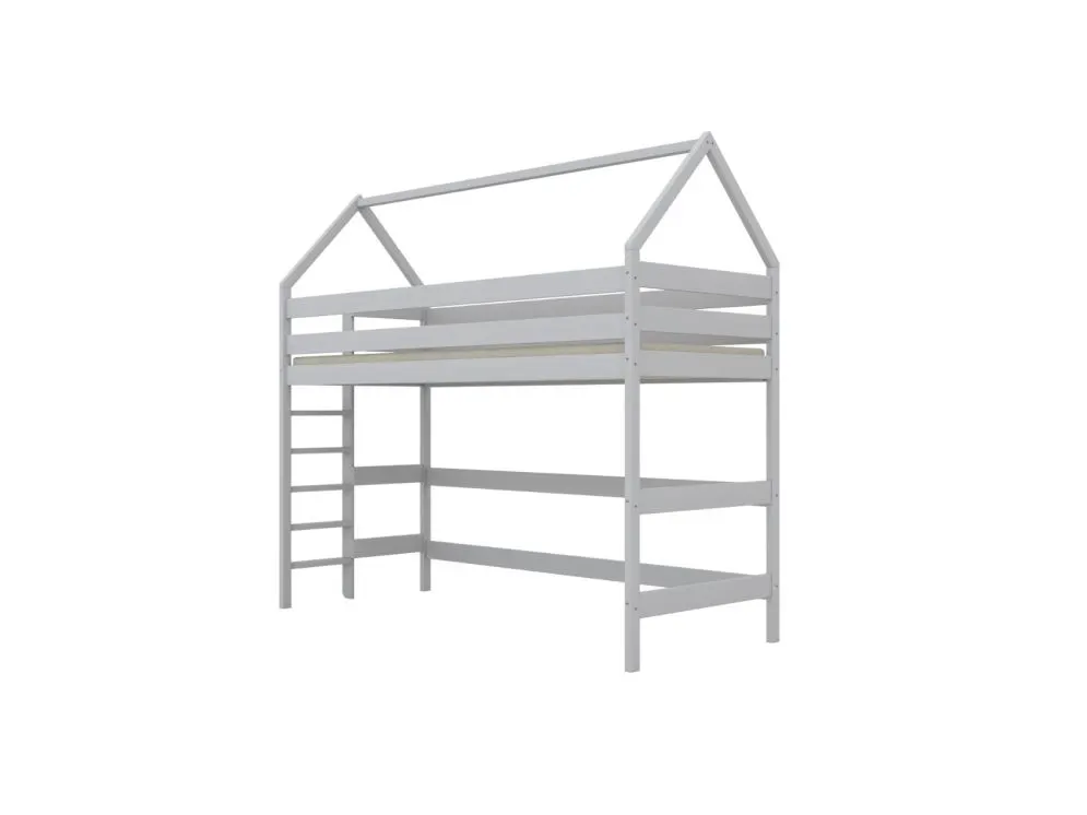 Łóżko piętrowe domek TOBI 1 180x80 białe dwuosobowe I sklep meblowy MIRAT. styl SKANDYNAWSKI