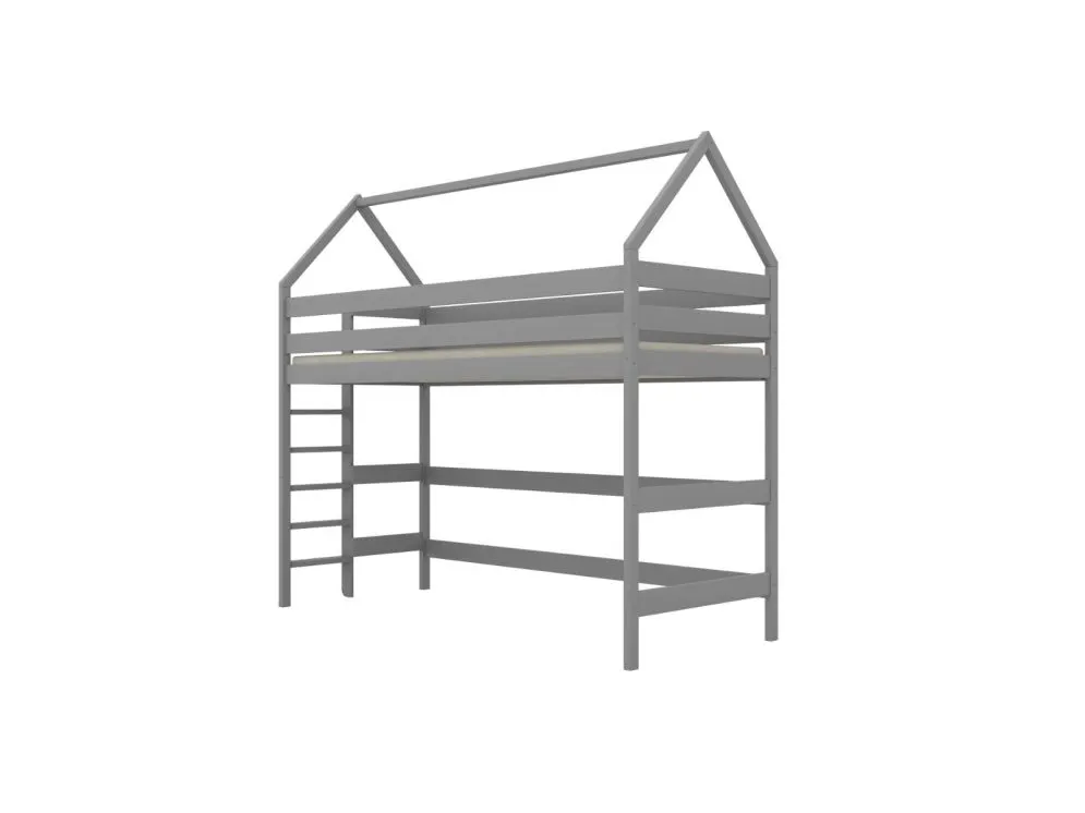 Łóżko piętrowe domek TOBI 1 160x80 szare solidne I sklep meblowy MIRAT. styl SKANDYNAWSKI