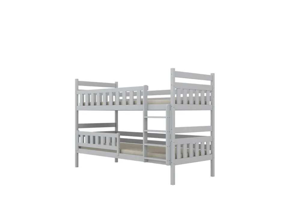 Łóżko piętrowe BARTEK 200x90 białe drewniane trzyosobowe z szufladami | MIRAT. styl SKANDYNAWSKI kolekcja BARTEK