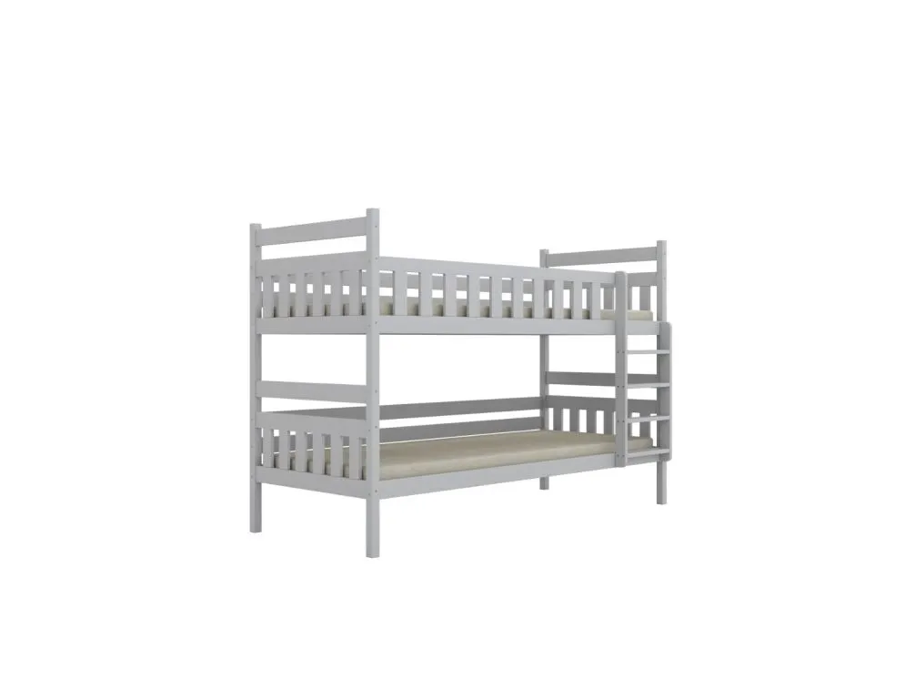 Łóżko piętrowe BARTEK 200x90 białe drewniane trzyosobowe | MIRAT. styl SKANDYNAWSKI kolekcja BARTEK