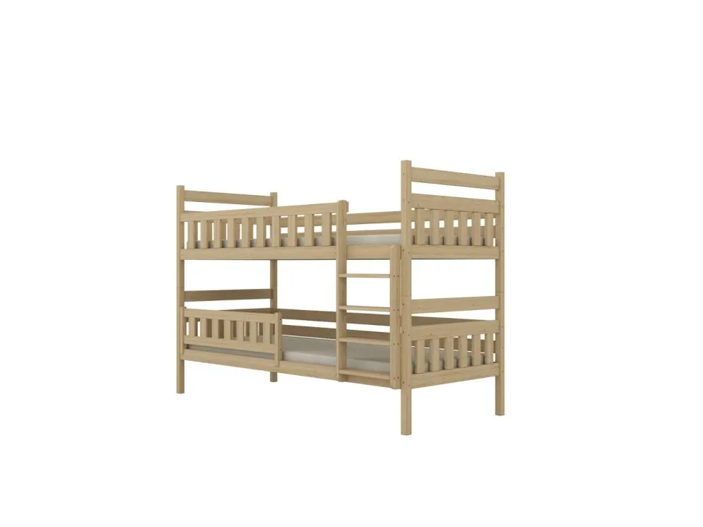 Łóżko piętrowe BARTEK 180x90 sosna nielakierowana drewniane | MIRAT. styl SKANDYNAWSKI kolekcja BARTEK