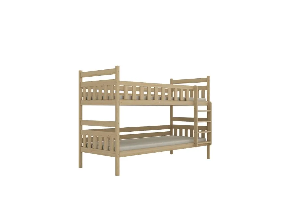 Łóżko piętrowe BARTEK 180x80 sosna nielakierowana drewniane z szufladami | MIRAT. styl SKANDYNAWSKI kolekcja BARTEK