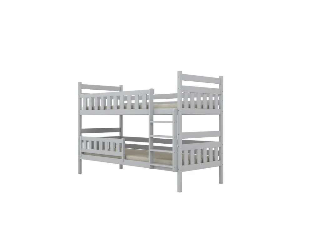 Łóżko piętrowe BARTEK 160x80 białe drewniane trzyosobowe z szufladami | MIRAT. styl SKANDYNAWSKI kolekcja BARTEK