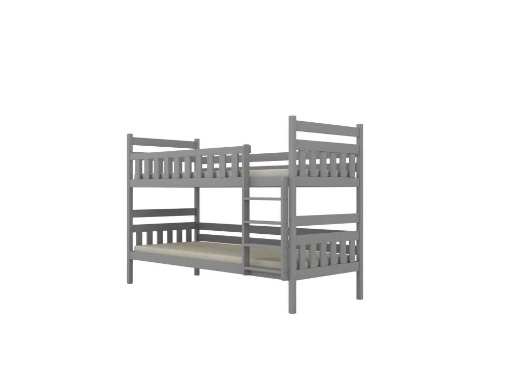Łóżko piętrowe BARTEK 200x80 szare drewniane | MIRAT. kolekcja BARTEK