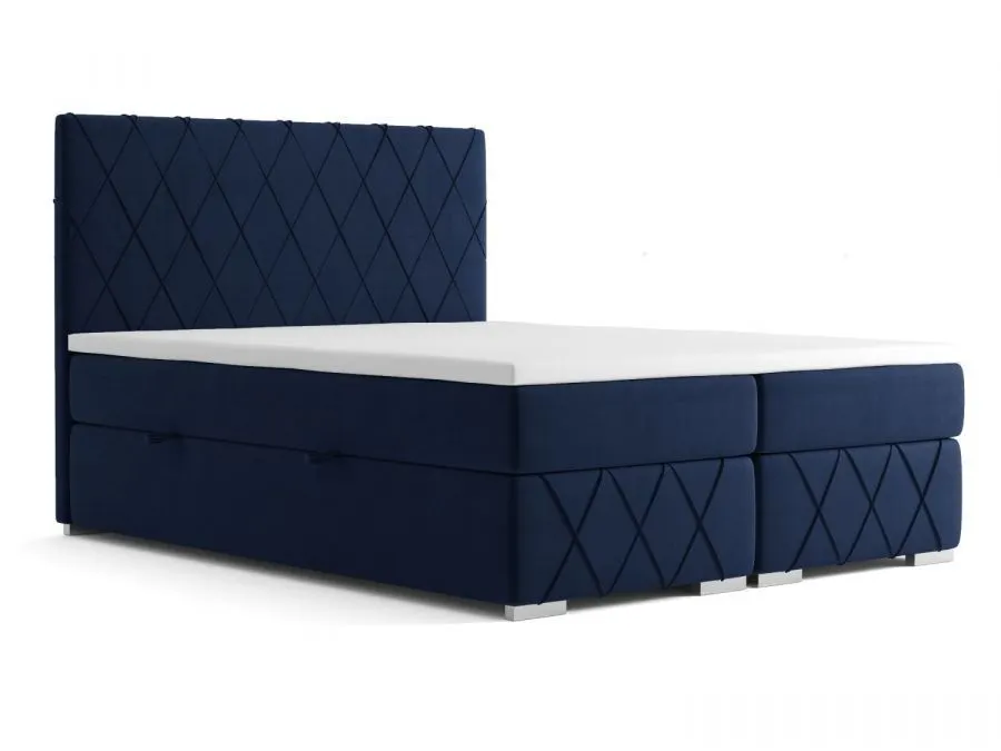Łóżko kontynentalne AVELA 160 granatowe velvet do sypialni | MIRAT. w stylu GLAMOUR kolekcja