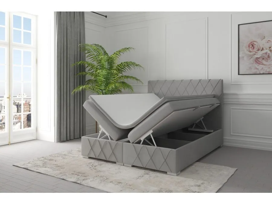 Łóżko kontynentalne AVELA 160 granatowe velvet do sypialni | MIRAT. w stylu GLAMOUR kolekcja