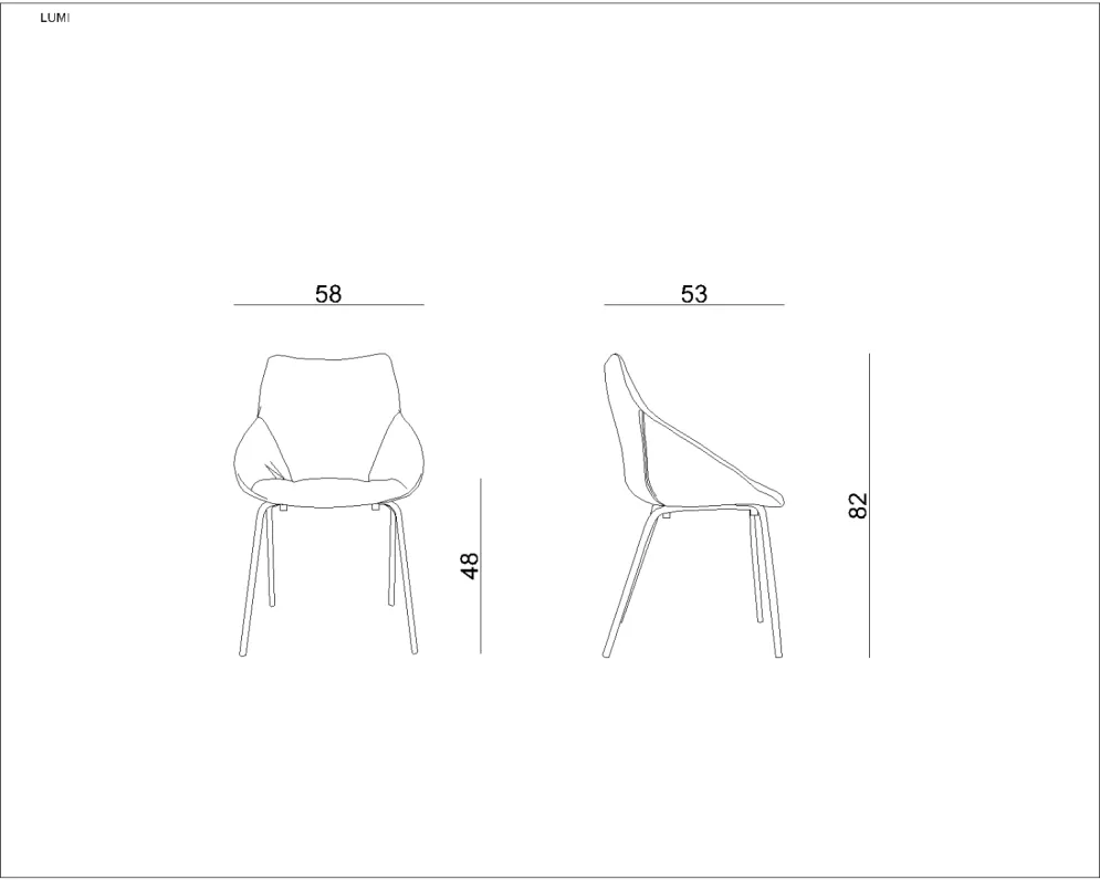 Krzesło LUMI czarne z przeszyciami na nogach ze stali chromowanej | MIRAT.