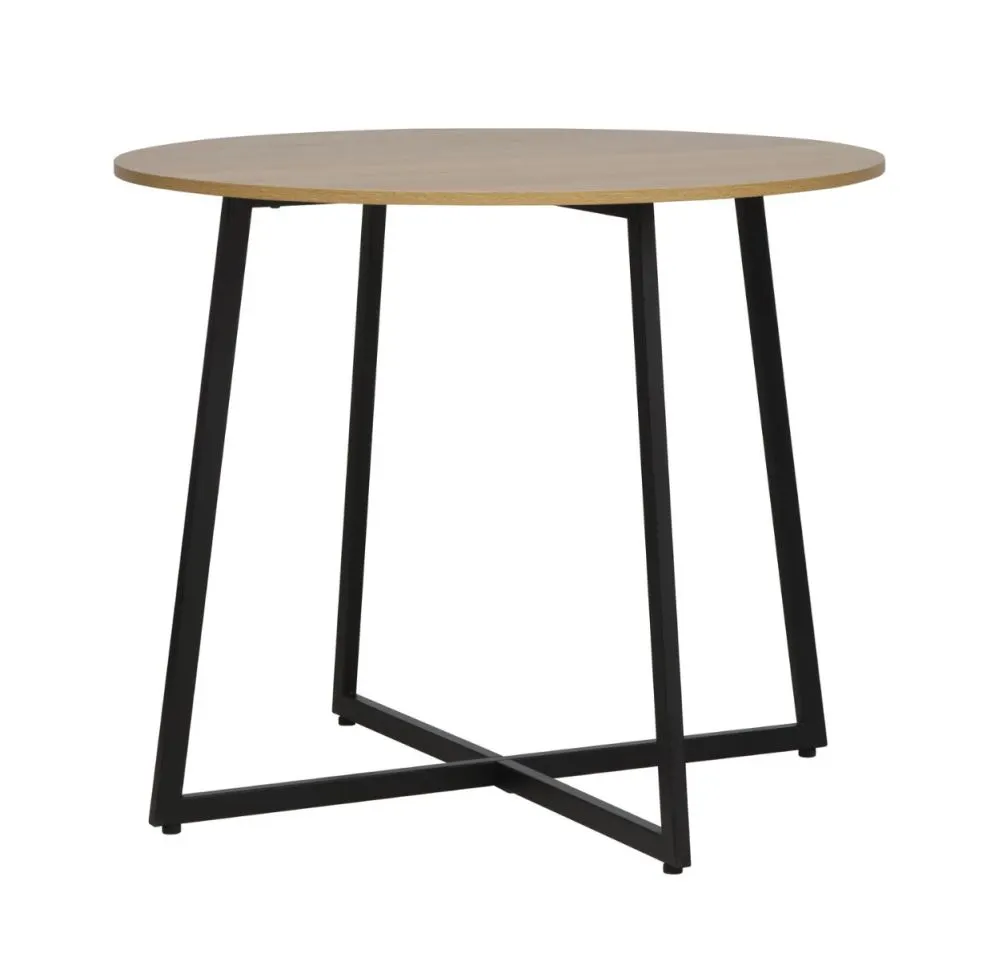 Stół okrągły LUNA 90x90 dąb/czarny I sklep meblowy MIRAT. styl LOFT