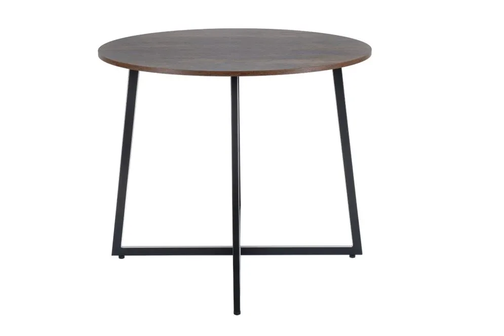 Stół okrągły LUNA 90x90 brąz rustykalny/czarny do jadalni I sklep meblowy MIRAT. styl LOFT