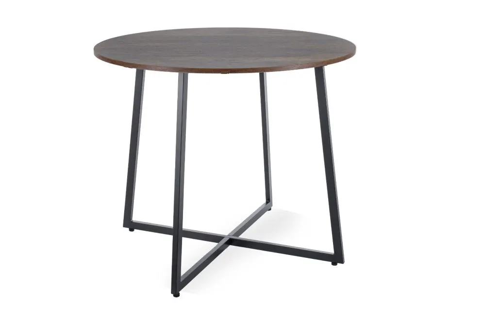 Stół okrągły LUNA 90x90 brąz rustykalny/czarny do jadalni I sklep meblowy MIRAT. styl LOFT