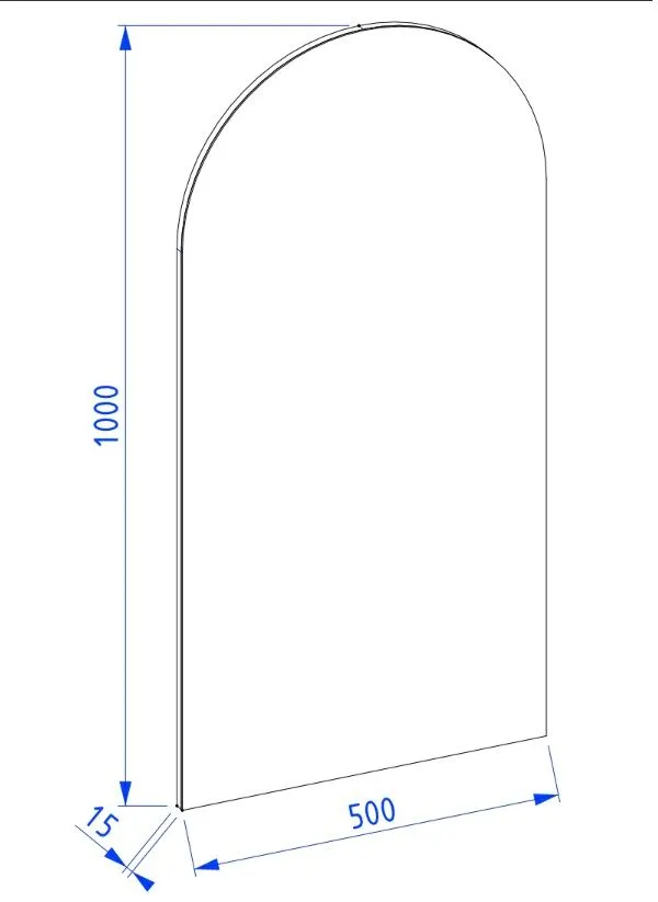 Lustro łazienkowe półowalne COCO 50x100 cm białe bezramowe | MIRAT kolekcja COCO