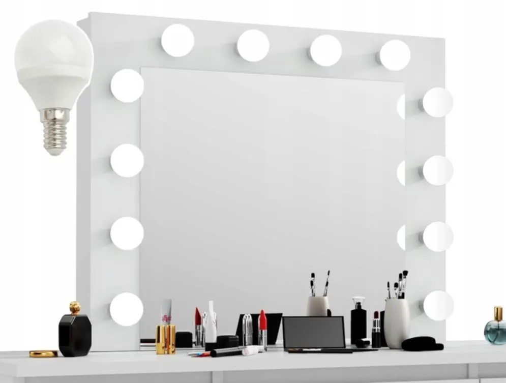 Toaletka ORAWA biały mat z lustrem do sypialni | MIRAT. w stylu SKANDYNAWSKI kolekcja