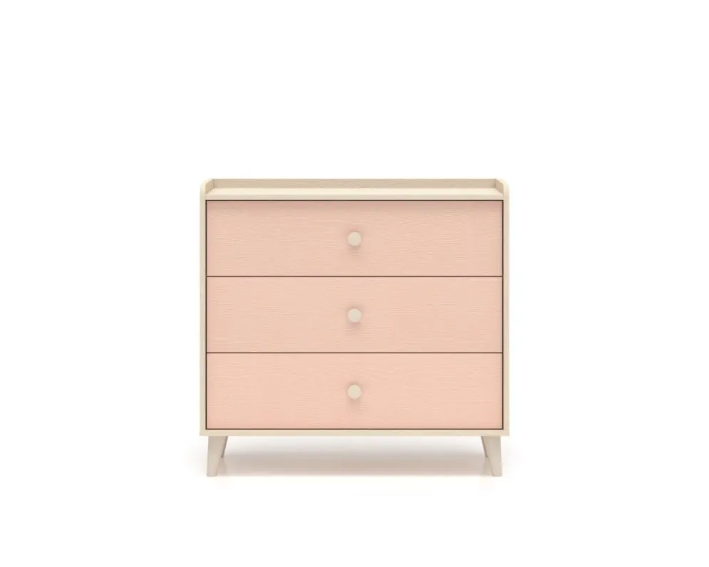 Komoda dziecięca MEVEL 06 różowa I sklep meblowy MIRAT. styl PASTELE kolekcja MEVEL