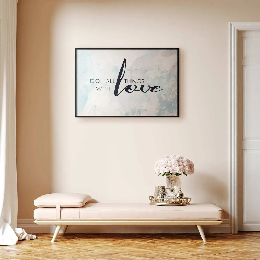 Plakat With love 30x21 cm z ramą czarną bez marginesu | MIRAT.