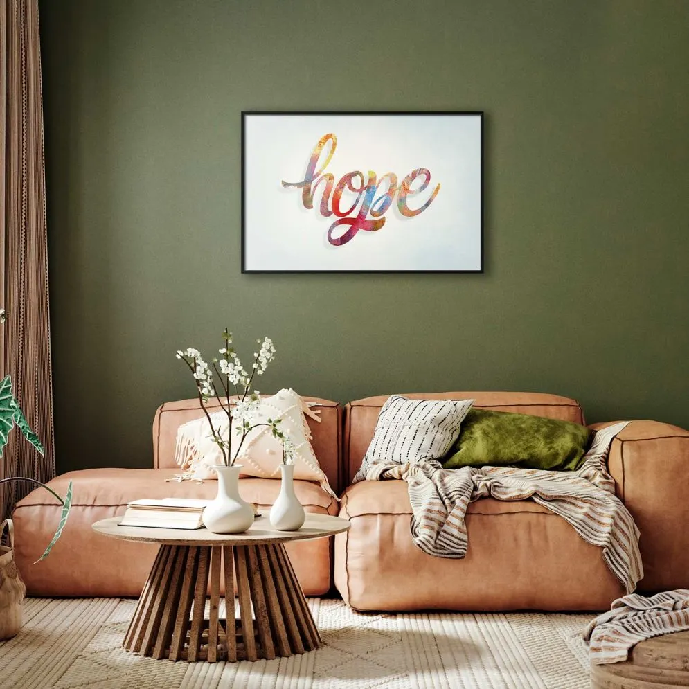 Plakat Hope 90x60 cm z ramą czarną bez marginesu | MIRAT.