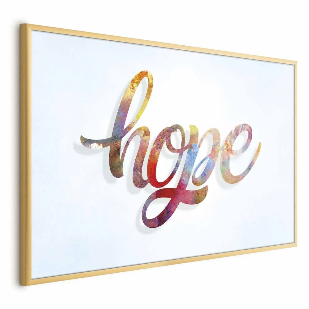 Plakat Hope 60x40 cm z ramą złotą bez marginesu | MIRAT.