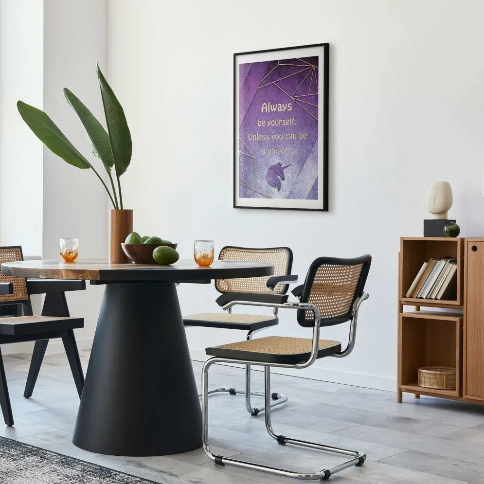 Plakat Bądź sobą 21x30 cm z ramą czarną z marginesem | MIRAT.