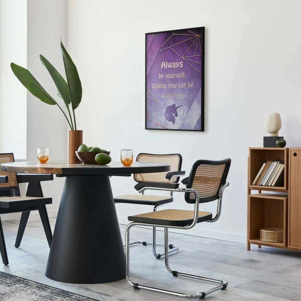 Plakat Bądź sobą 21x30 cm z ramą czarną bez marginesu | MIRAT.