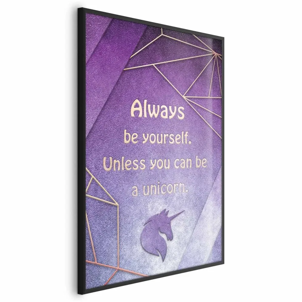 Plakat Bądź sobą 21x30 cm z ramą czarną bez marginesu | MIRAT.