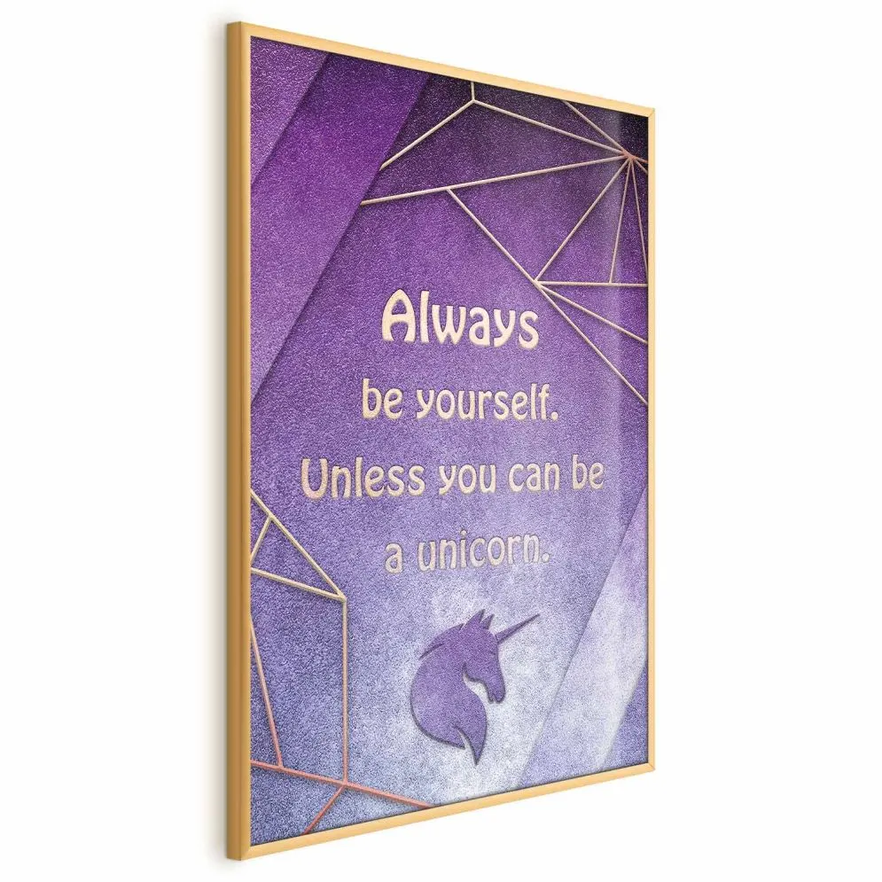 Plakat Bądź sobą 40x60 cm z ramą złotą bez marginesu | MIRAT.