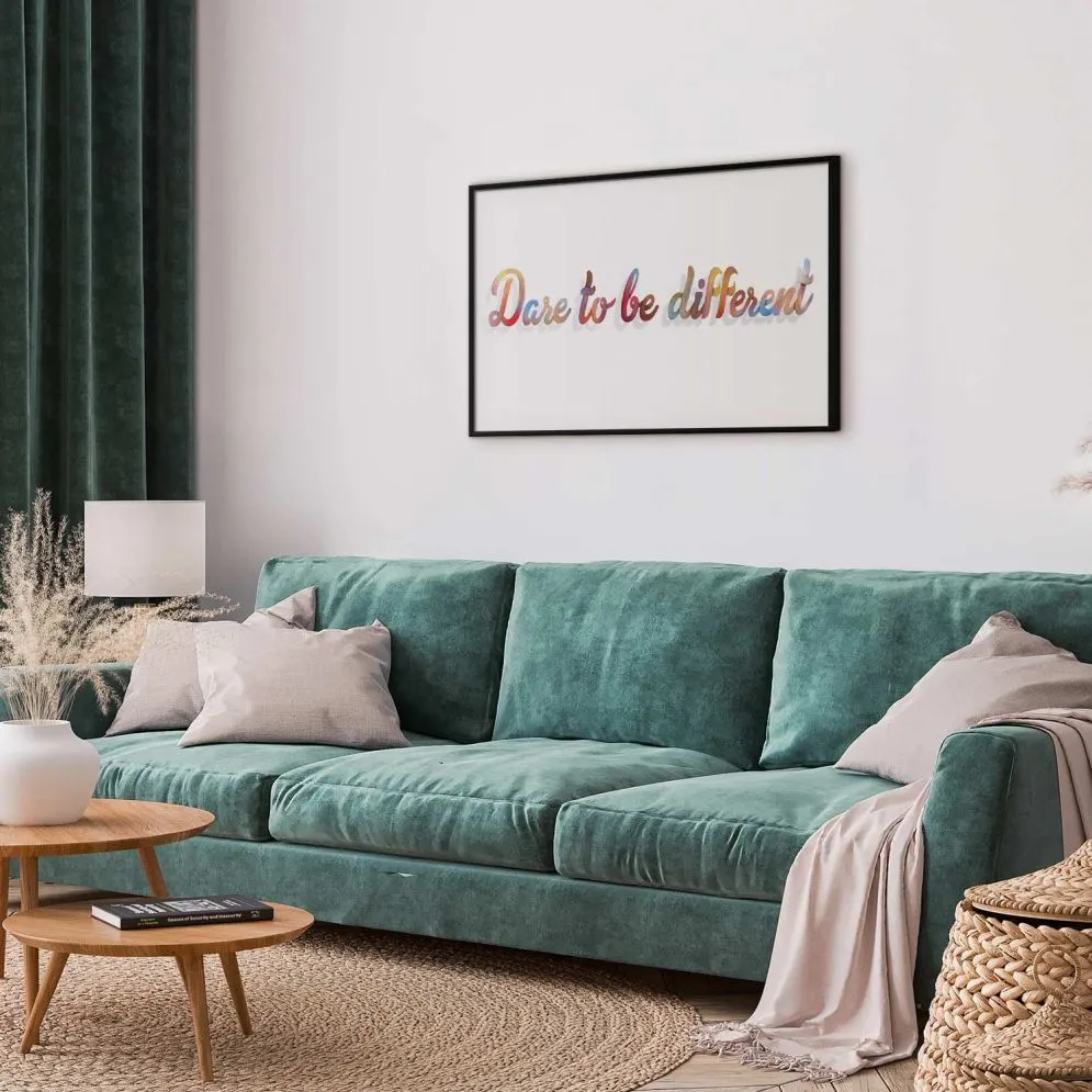 Plakat Be different 60x40 cm z ramą czarną bez marginesu | MIRAT.