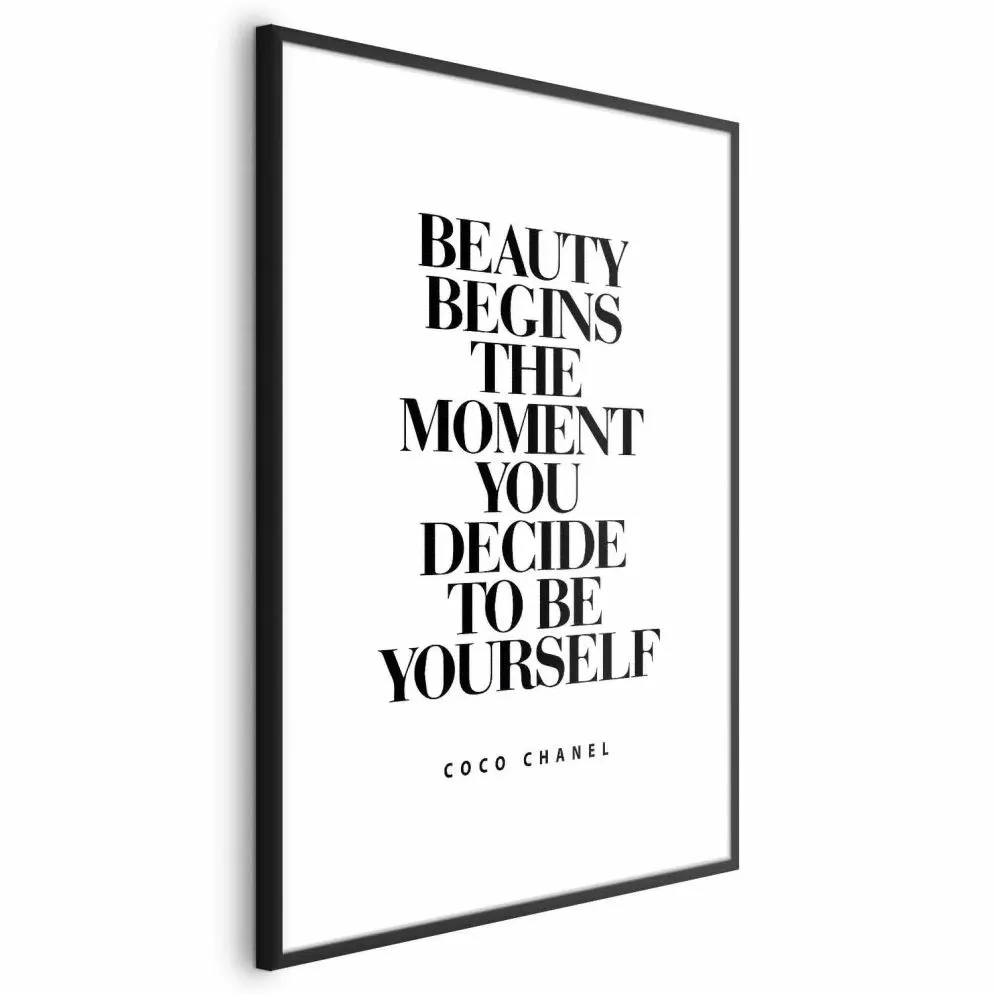 Plakat Coco Chanel 29,7x42 cm z ramą czarną z marginesem | MIRAT.
