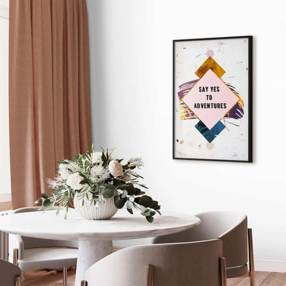 Plakat Say yes 21x30 cm z ramą czarną bez marginesu | MIRAT.