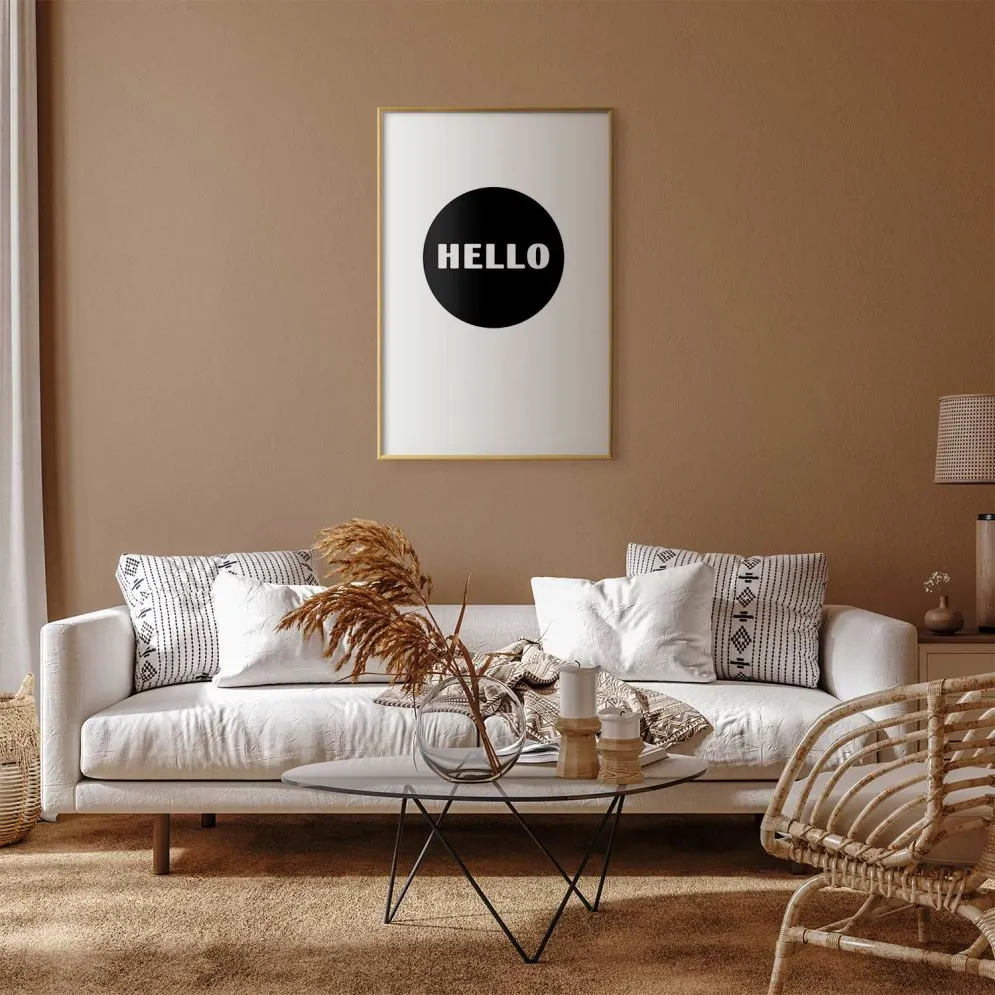 Plakat Na dzień dobry 29,7x42 cm z ramą złotą z marginesem | MIRAT.