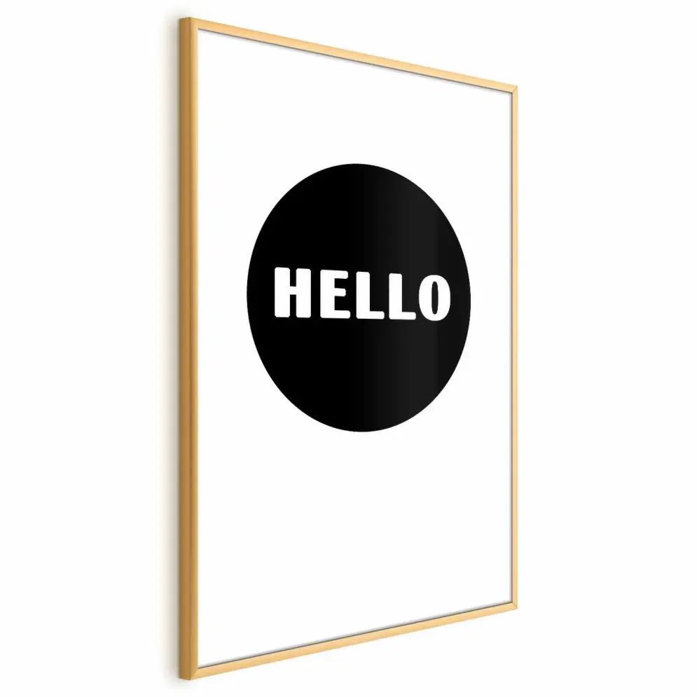 Plakat Na dzień dobry 21x30 cm z ramą złotą bez marginesu | MIRAT.