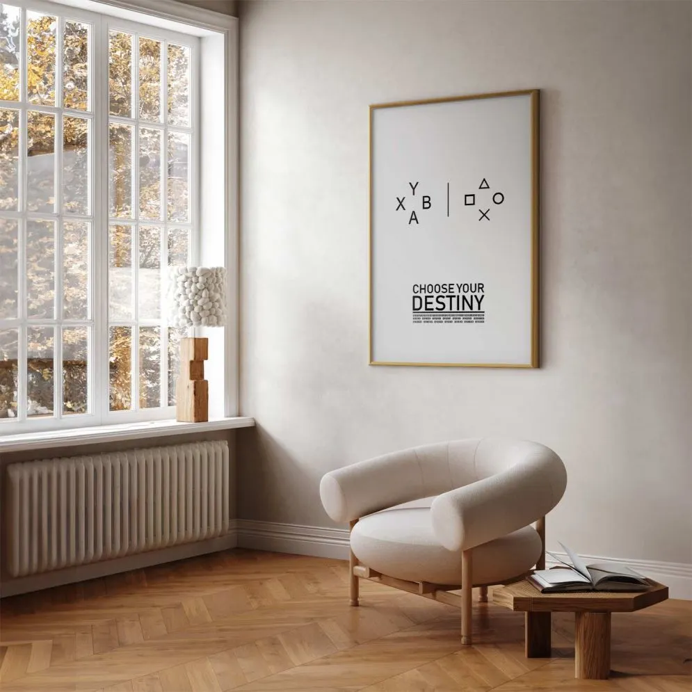 Plakat Choose your destiny 40x60 cm z ramą złotą z marginesem | MIRAT.