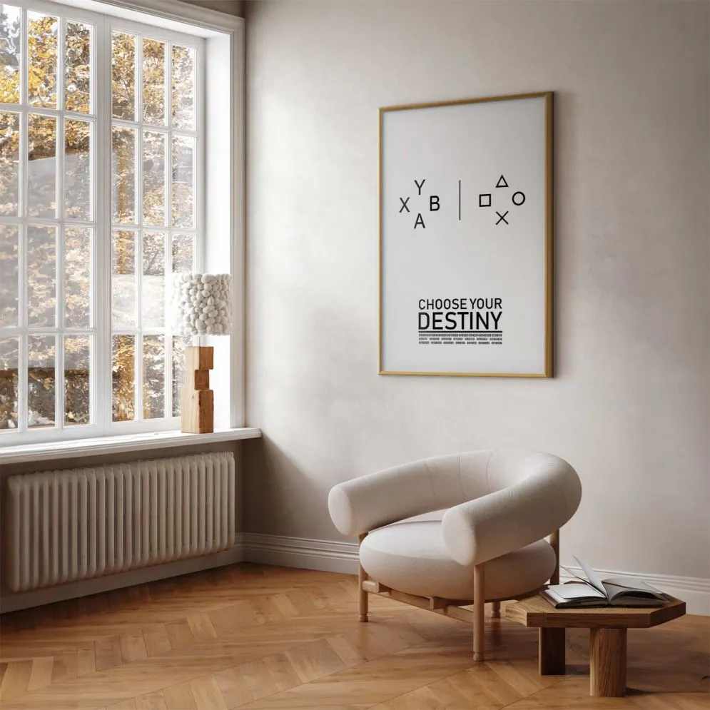 Plakat Choose your destiny 29,7x42 cm z ramą złotą bez marginesu | MIRAT.
