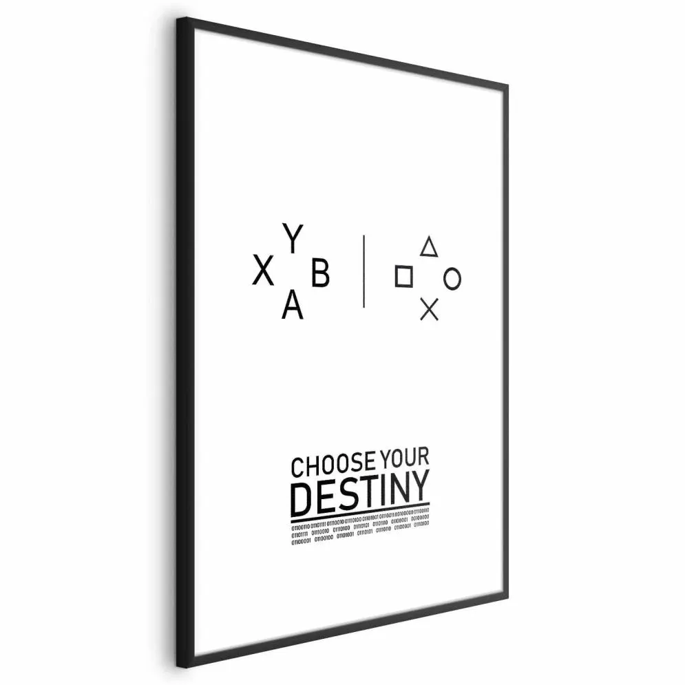 Plakat Choose your destiny 21x30 cm z ramą czarną z marginesem | MIRAT.