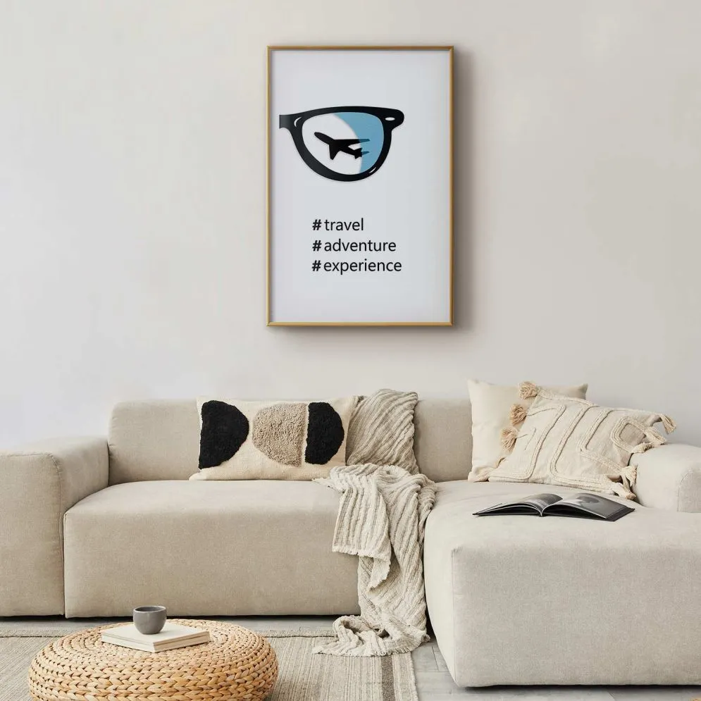 Plakat Nowe doświadczenia 60x90 cm z ramą złotą z marginesem | MIRAT.