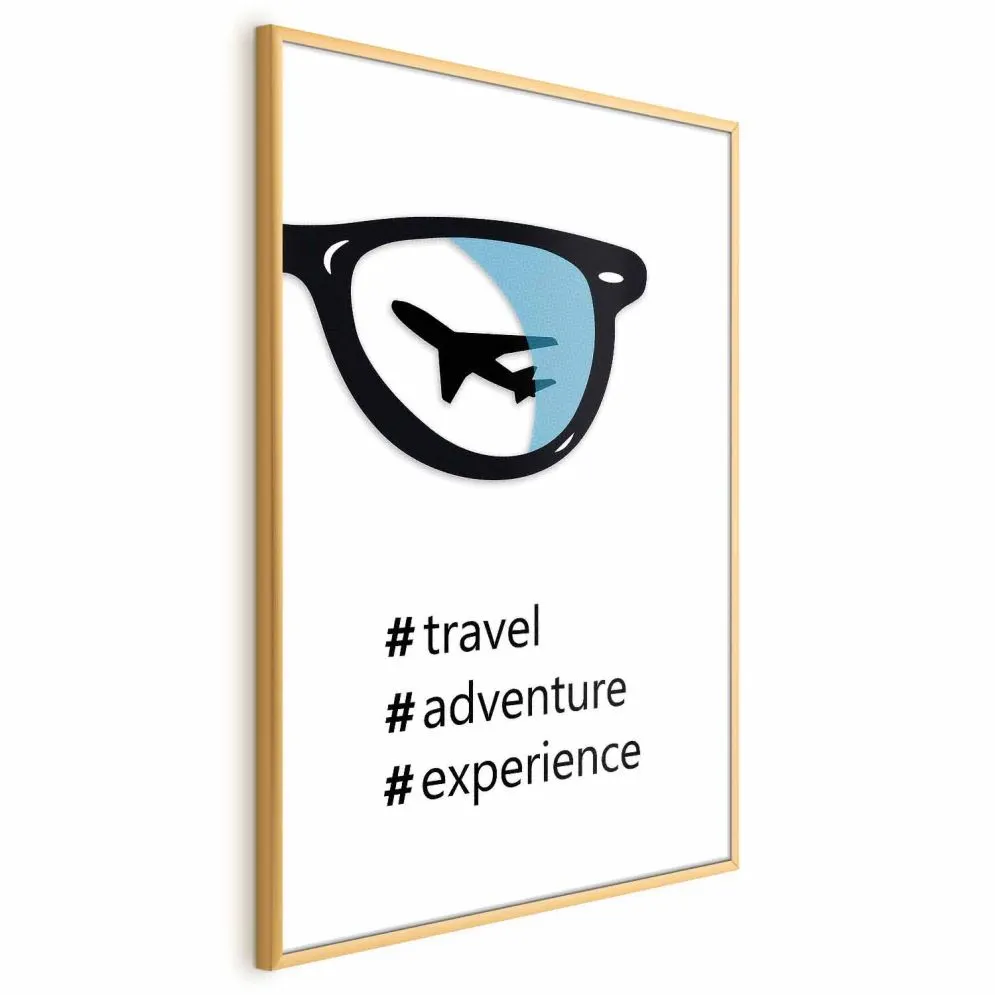 Plakat Nowe doświadczenia 40x60 cm z ramą złotą bez marginesu | MIRAT.