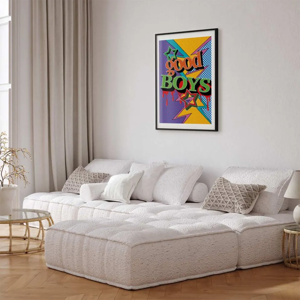 Plakat Good Boys 21x30 cm z ramą czarną z marginesem | MIRAT.