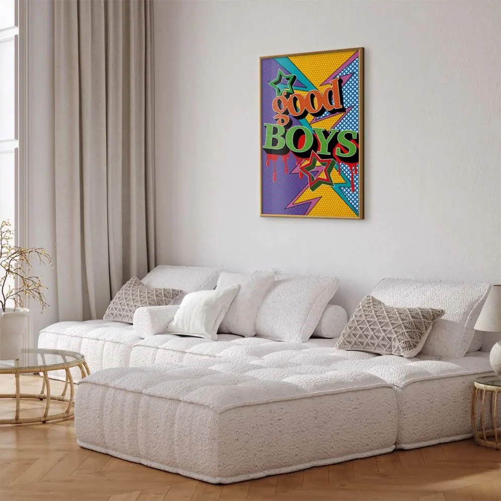 Plakat Good Boys 21x30 cm z ramą złotą bez marginesu | MIRAT.