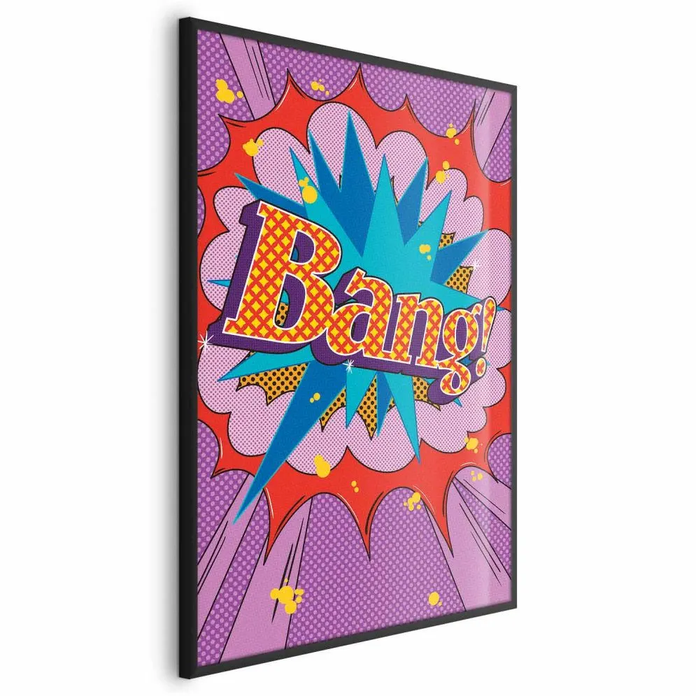 Plakat Bang 60x90 cm z ramą czarną bez marginesu | MIRAT.