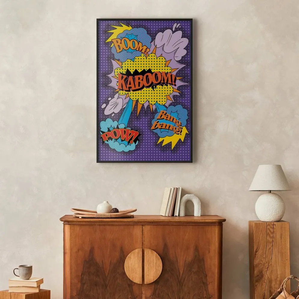 Plakat Kaboom 60x90 cm z ramą czarną bez marginesu | MIRAT.