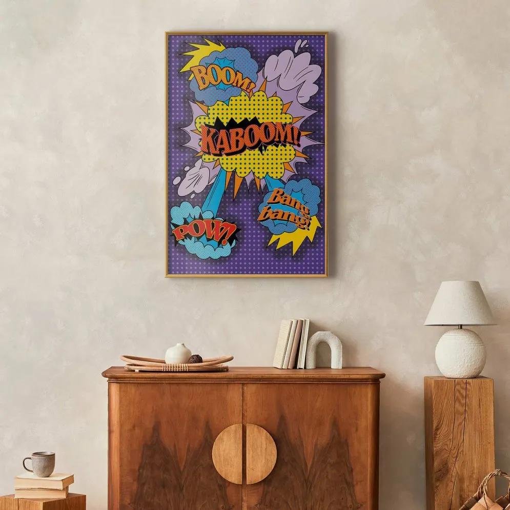 Plakat Kaboom 40x60 cm z ramą złotą bez marginesu | MIRAT.