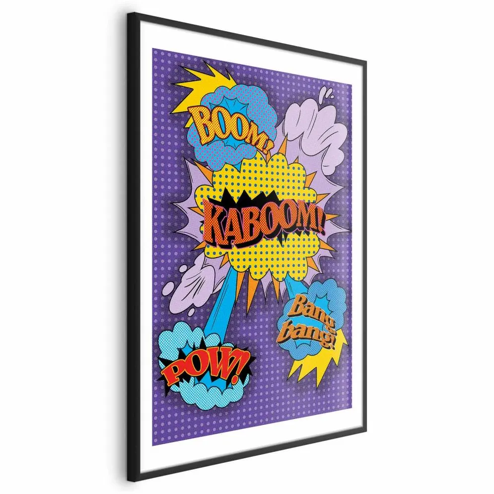 Plakat Kaboom 29,7x42 cm z ramą czarną z marginesem | MIRAT.