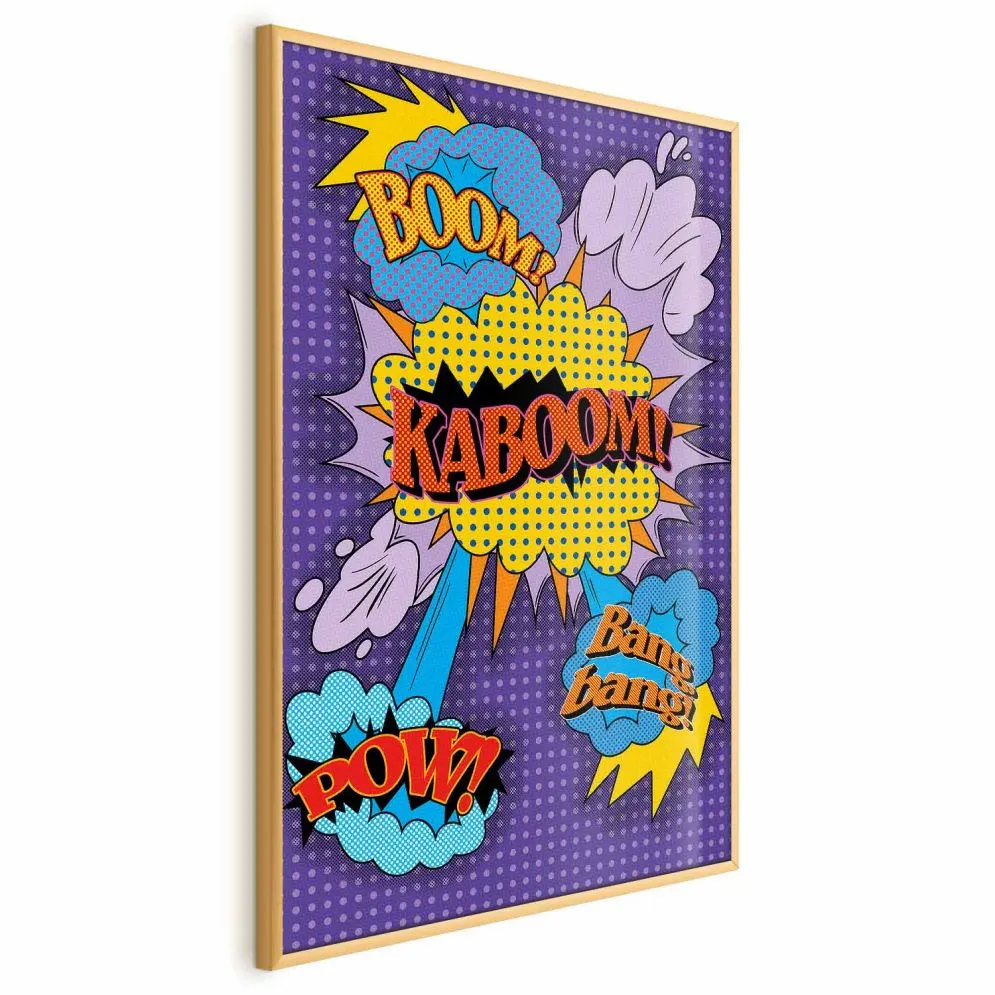 Plakat Kaboom 40x60 cm z ramą złotą bez marginesu | MIRAT.