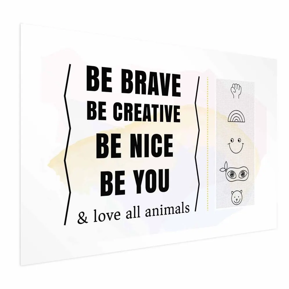 Plakat Bądź sobą 42x29,7 cm bez ramy z marginesem | MIRAT.